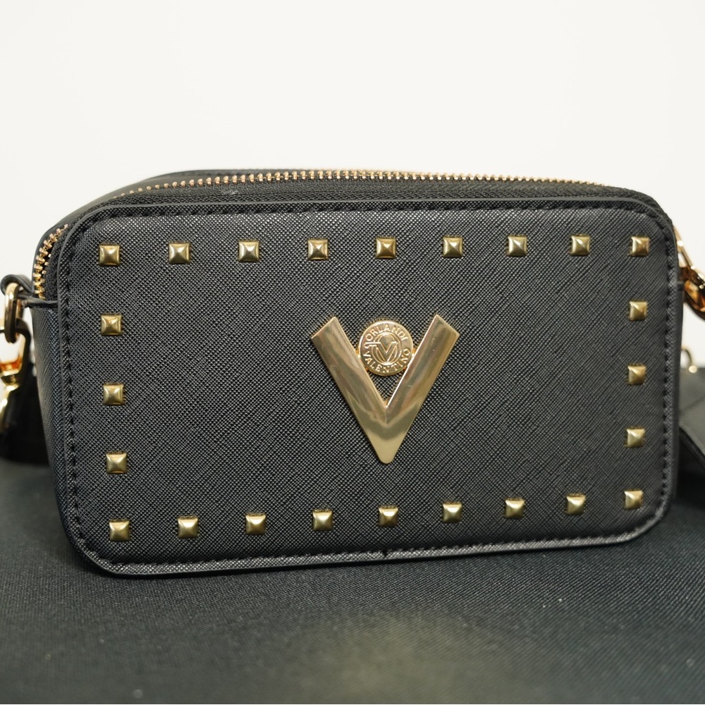 Valentino Orlandi Black Studded Crossbody Bag